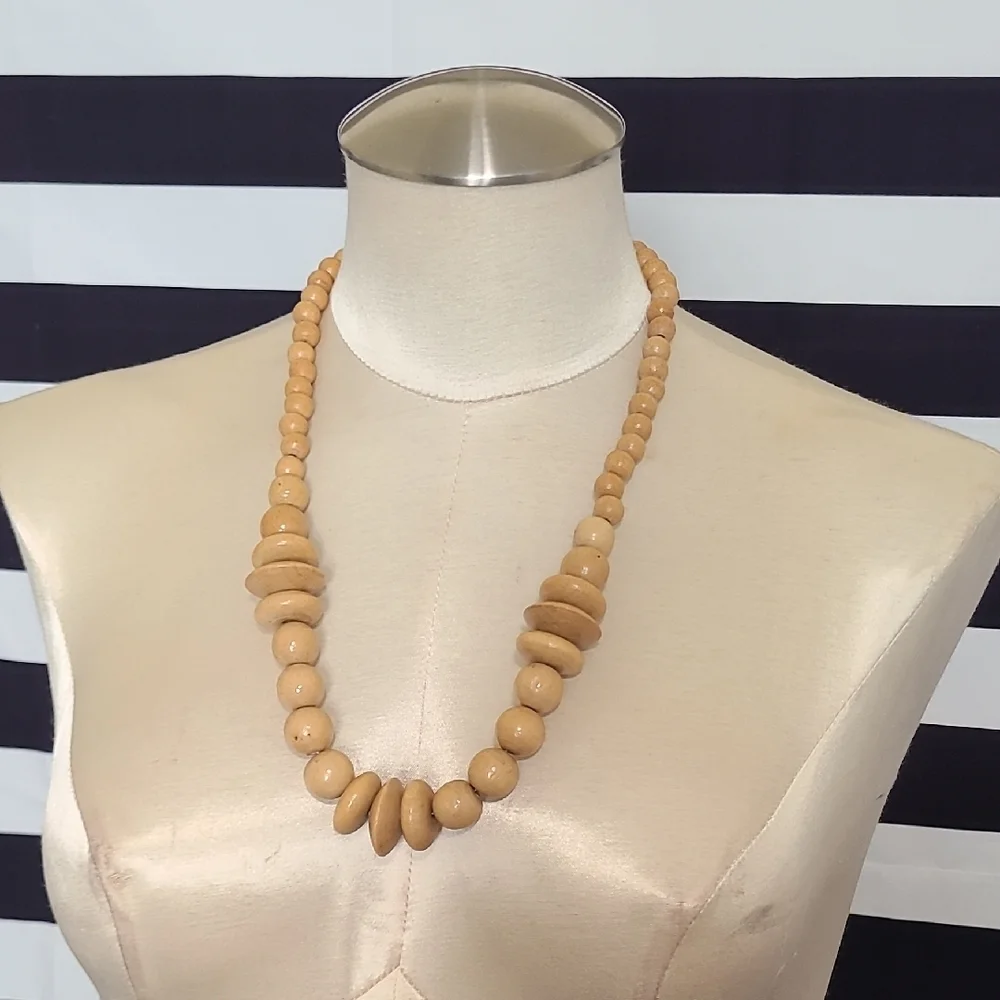 Elegant Tan Beaded Necklace